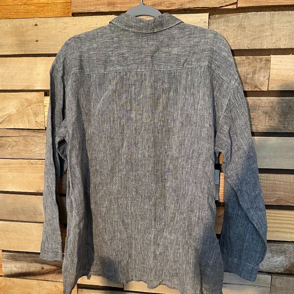 J. Jill Love Linen 100% Linen Gray Button Down Shirt Size L - Picture 4 of 14